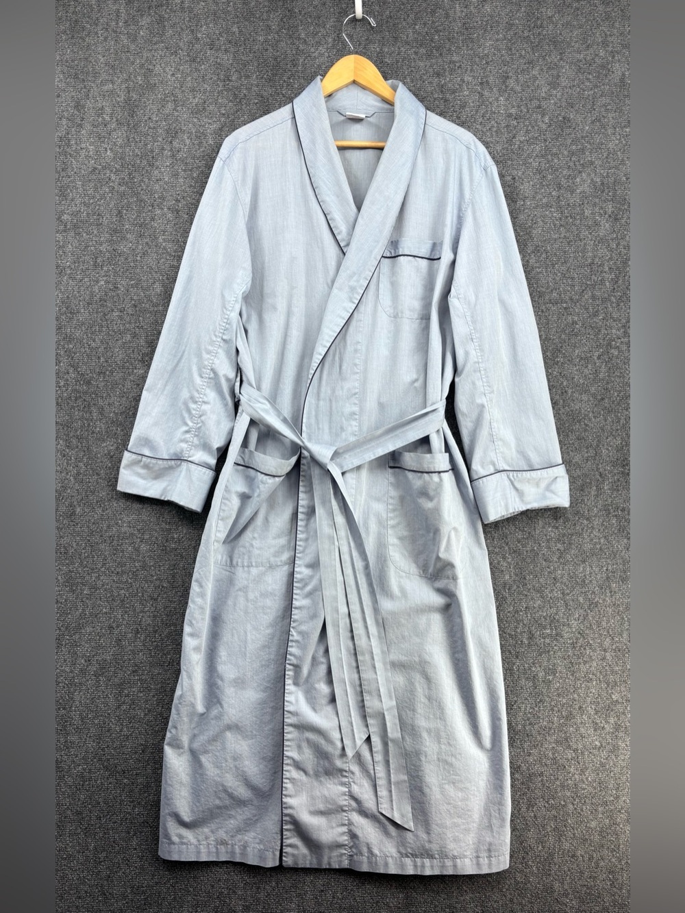 Brooks Brothers Blue Old Money Ivy League 100% Cotton Broadcloth Robe Men’s L